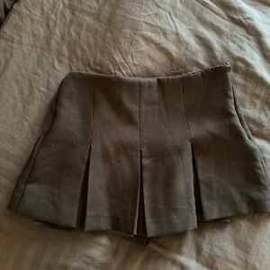 Black Mini Pleated Skater Skirt